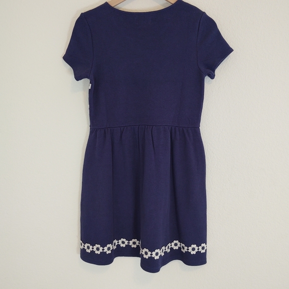 Johnnie B 13 14 Dress Short Sleeve Navy Blue Daisy - Picture 4 of 5